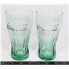 Image 1 : PAIR OF GREEN COKE COLA GLASSES