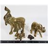 Image 1 : 4 BRASS ELEPHANTS  - "TRUNKS UP"