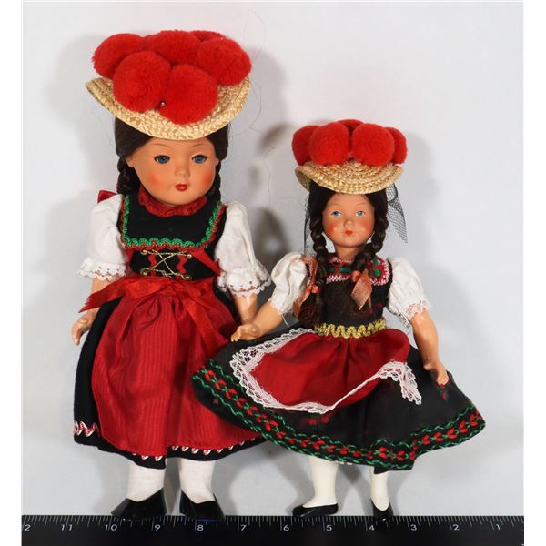 LOT OF 2 VINTAGE GERMAN FOLK COLLECTOR DOLLS