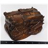 HAND CARVED WOODEN BOX - NOT SIGNED