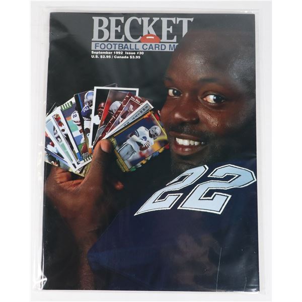 BECKETT FOOTBALL CARD MONTHLY SEPTEMBER 1992