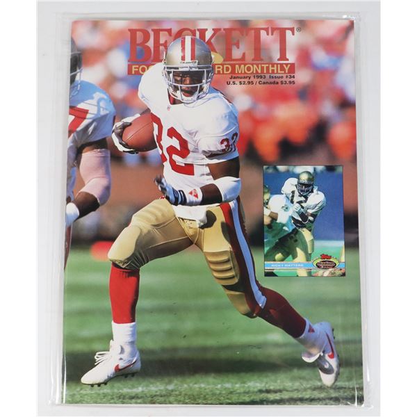 BECKETT FOOTBALL CARD MONTHLY JANUARY 1993