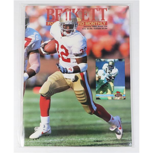 BECKETT FOOTBALL CARD MONTHLY JANUARY 1993