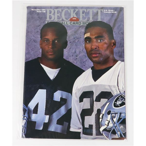 BECKETT FOOTBALL CARD MONTHLY NOVEMBER 1991