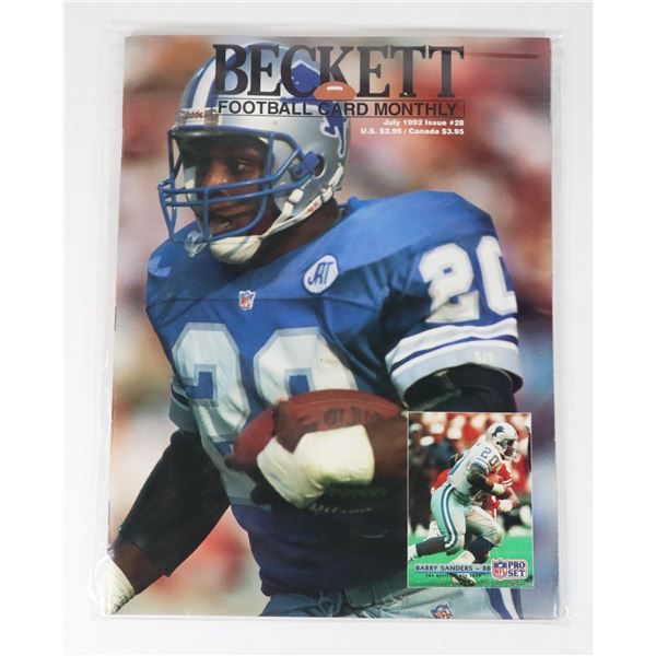 BECKETT FOOTBALL CARD MONTHLY JULY 1992