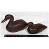 Image 1 : TWO CARVED SOLID HARDWOOD DUCKS