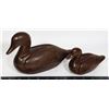 Image 1 : TWO CARVED SOLID HARDWOOD DUCKS