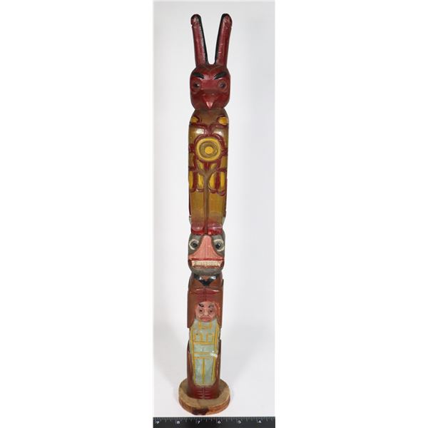 ALERT BAY 1921 CARVED WOOD TOTEM