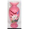 Image 1 : BRISTOL PINK GLASS VASE (BROKEN AND REPAIRED)
