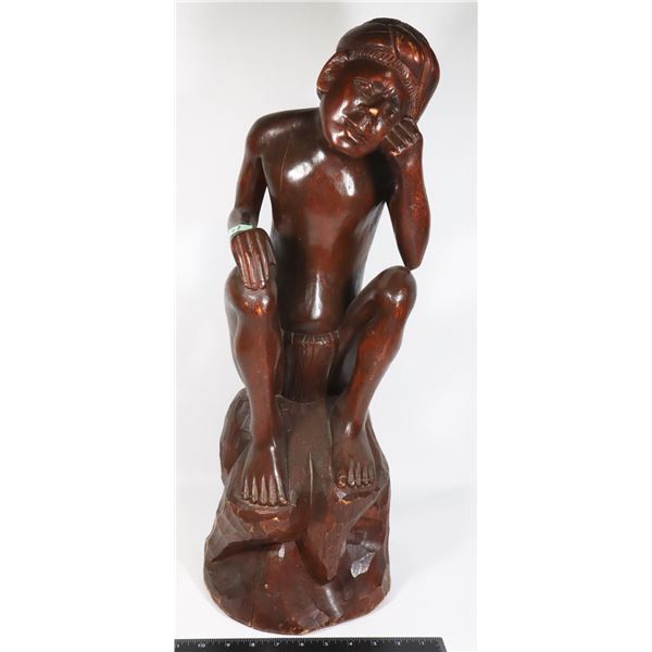 CARVED WOOD FIGURE (NO SIGNATURE VISIBLE)