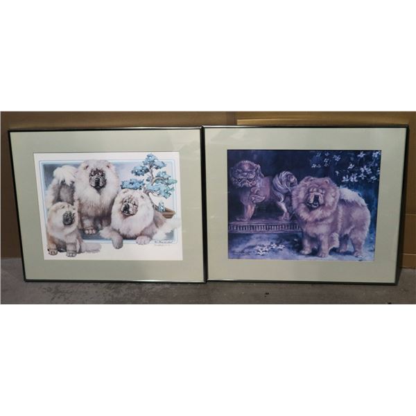 2 MARCIA VAN WOERT SIGNED/1 NUMBERED CHOW CHOW DOG PRINTS ART CHOWCHOW 1983/88