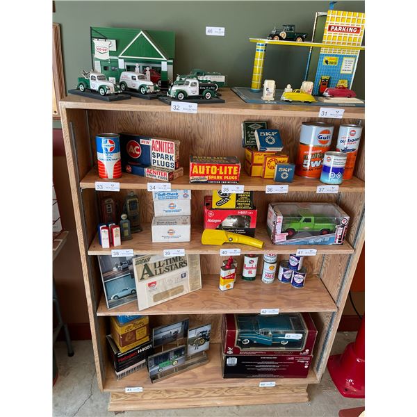 Wood Shelf Contents Not Included 36 x 17D x 50T Display Both Sides