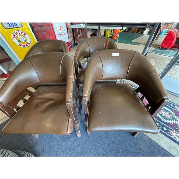 4 Leather Bar Chairs