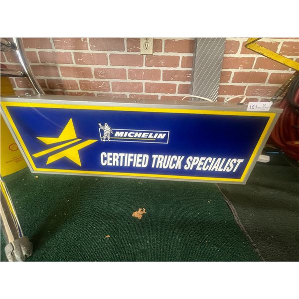 Michelin Certified Truck Specialist Light Up Box Sign 3ft x 1ft Original Modern