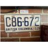 Image 1 : 1957 British Columbia Liscence Plate