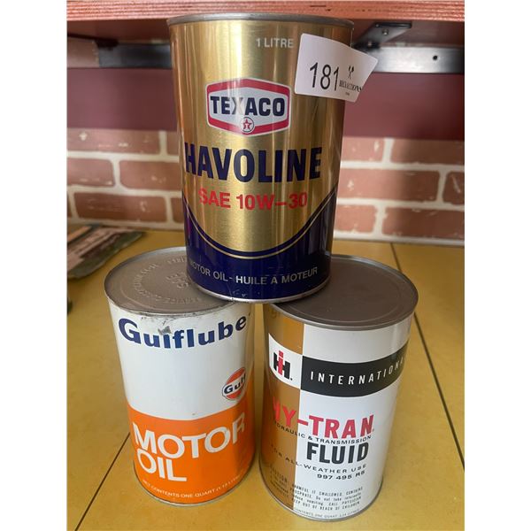 Texaco Gulf & International Full Cans