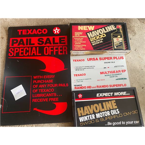 Collectible Texaco Cardboard Signs