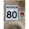 Image 1 : Two Repo Traffic Signs- Reserved Parking & A Speed Limit of 80  12" x 18" & 24" x 30"