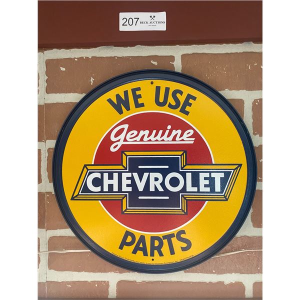 Roung 12" Chevrolet Genuine Parts sign