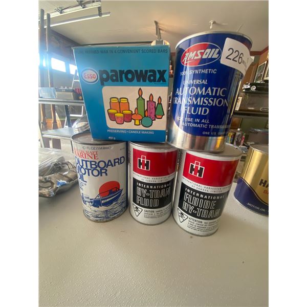 Vintage 1960's International HY-Transmission Imperial Quart, Parowax (Esso), AM Soil & More