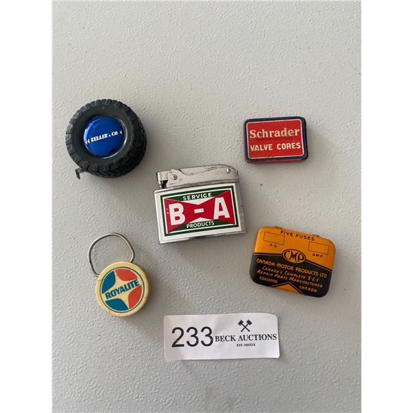 Oil & Gas Miscellaneous Treasures B-A Lighter, Tire gauge, keychains & More!