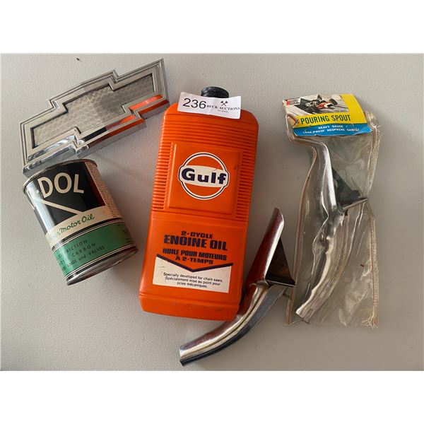 Assortment of Gasoline Collectibles from Gulf, Chevrolet & More