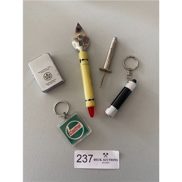 Canadian Western Pipe Mills Ltd Zippo, Castro Keychain, & More Collectible items