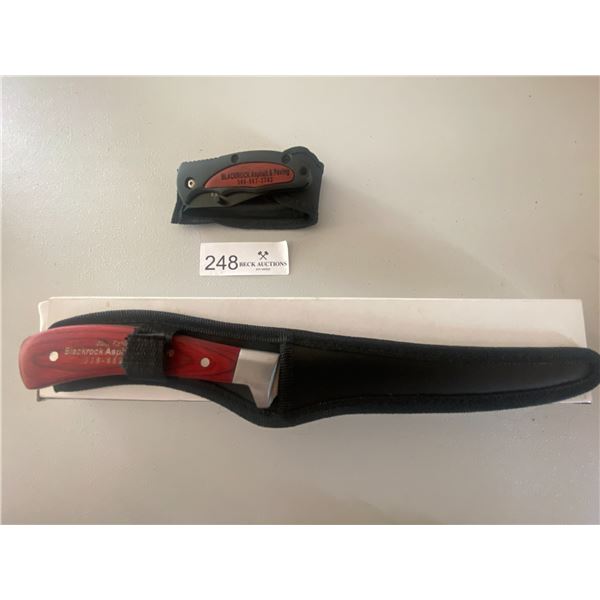 Two Blackrock Asphalt & Paving Knives Pocket & Skinner Knife