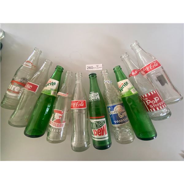 10 various antique Soda Pop Bottles