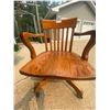 Image 1 : 1950's antique oak wooden Bankers office arm swivel chair
