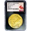 Image 1 : 2023P $200 2 oz Gold Australian Rabbit NGC MS70