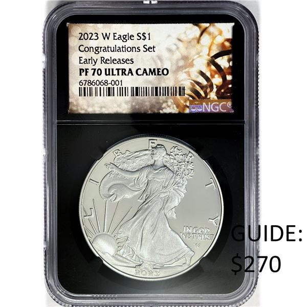 2023-W Black Silver Eagle NGC PR70 UCam Gold Label