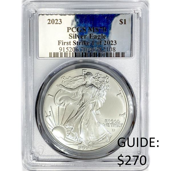 2023 Silver Eagle PCGS MS70 First Strike Silv Labl