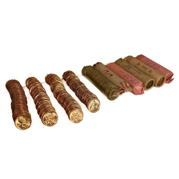 1919-1968 Varied Cent Rolls (500 Coins)