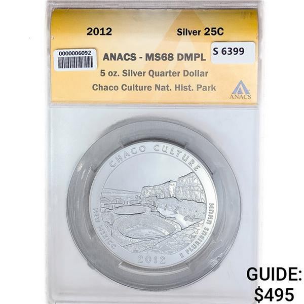 2012 Chaco Park 5oz Silver Medal MS68 DMPL