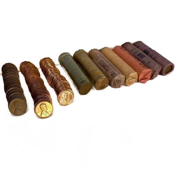 1912-1959 Varied Cent Rolls (500 Coins)