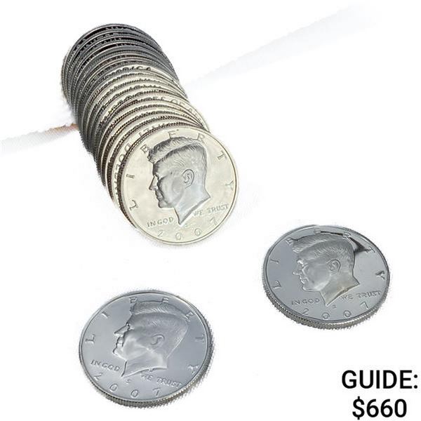 2007-S Kennedy PF Silver Half Dollar Roll (20 Coin