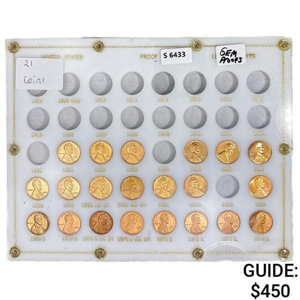 1951-1974 Lincoln Cent GEM Proof Coin Set (21 Coin