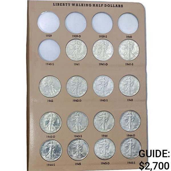 1941-1947 Walking Half Dollar Book (20 Coins)