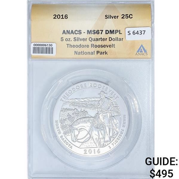 2016 Roosevelt Park 5oz Silver Medal ANACS MS67 DM