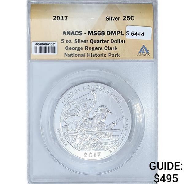 2017 Clark Park 5oz Silver Medal ANACS MS69 DMPL