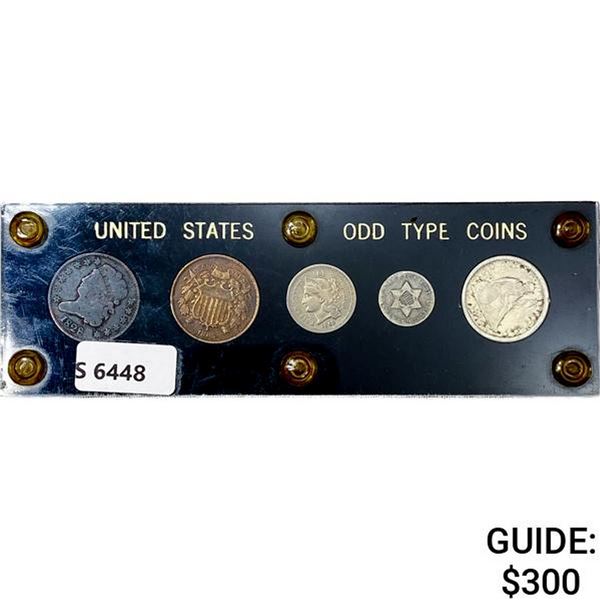 1828-1875 US Odd Type Coins (5 Coins)