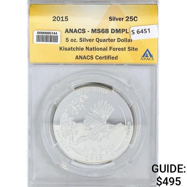 2015 Kisatchie Nat. Forest 5oz Medal ANACS MS68 DM