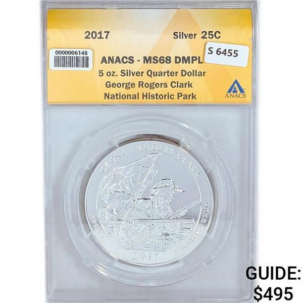 2017 Clark Park 5oz Silver Medal ANACS MS69 DMPL