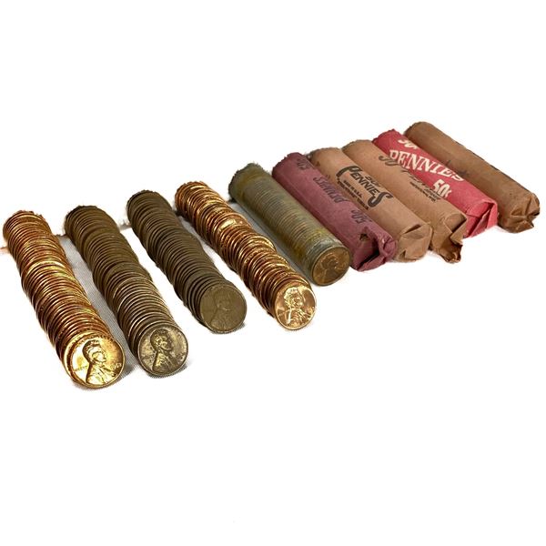 1944-1962 Varied Cent Rolls (500 Coins)