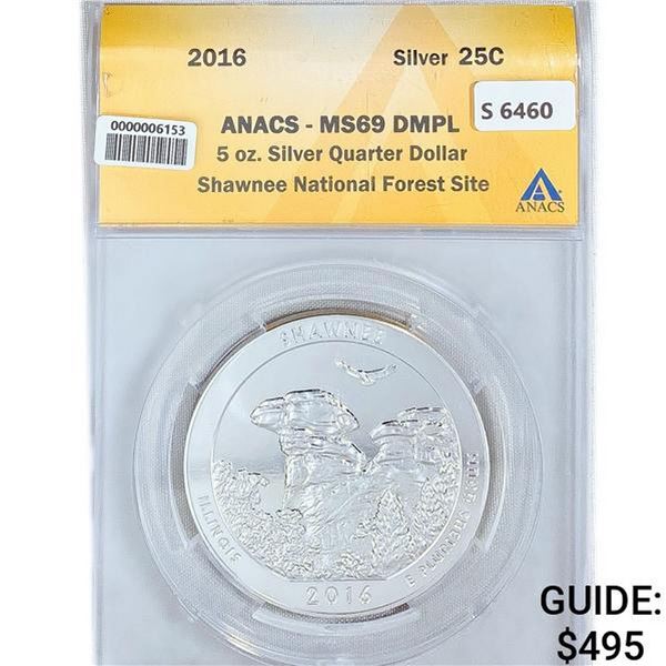 2016 Shawnee Nat. Forest 5oz Medal ANACS MS69 DMPL