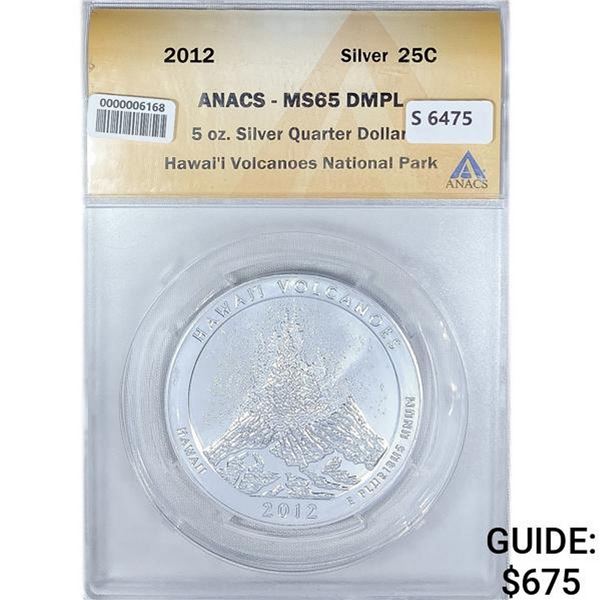 2012 Hawaii Volcano Nat. Park 5oz Medal ANACS MS65