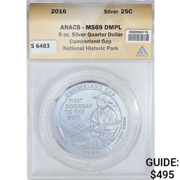 2016 Cumberland Nat. Park 5oz Medal ANACS MS69 DMP