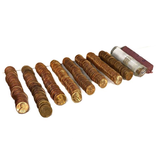 1932-1960 Varied Cent Rolls (500 Coins)