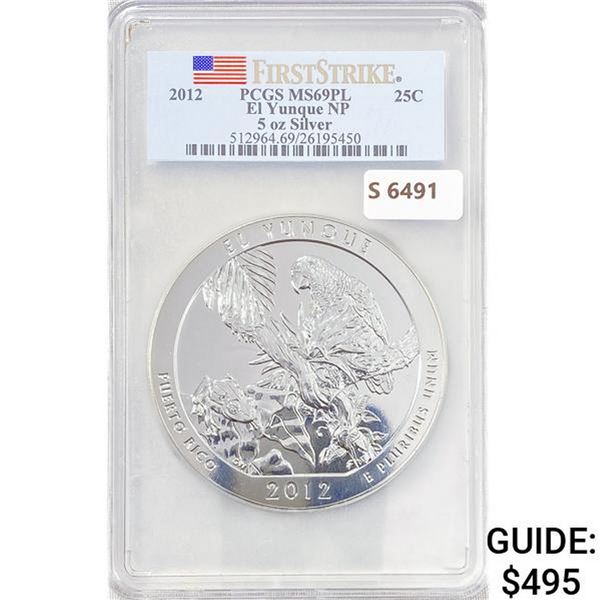2012 El Yunque 5oz Silver Medal PCGS MS69 PL